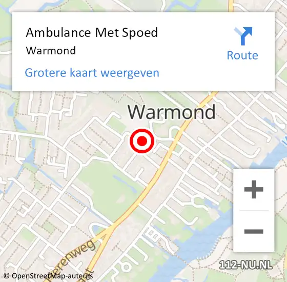 Locatie op kaart van de 112 melding: Ambulance Met Spoed Naar Warmond op 23 maart 2024 01:22