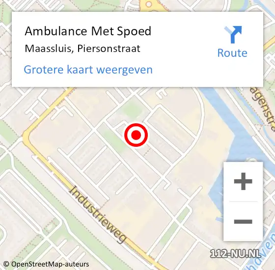 Locatie op kaart van de 112 melding: Ambulance Met Spoed Naar Maassluis, Piersonstraat op 23 maart 2024 03:08