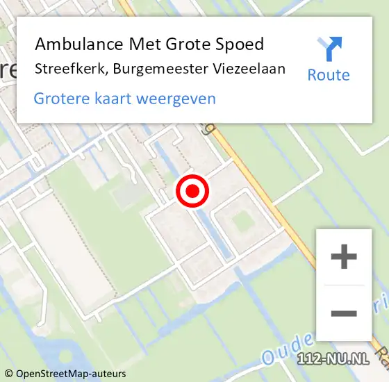 Locatie op kaart van de 112 melding: Ambulance Met Grote Spoed Naar Streefkerk, Burgemeester Viezeelaan op 23 maart 2024 03:22