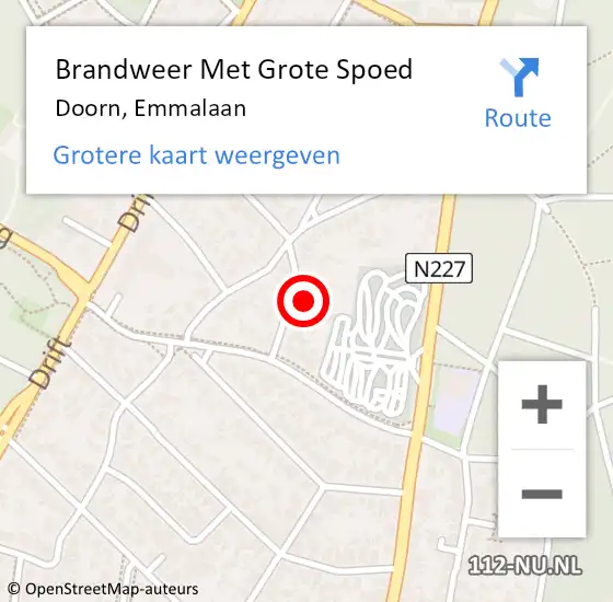 Locatie op kaart van de 112 melding: Brandweer Met Grote Spoed Naar Doorn, Emmalaan op 23 maart 2024 04:36