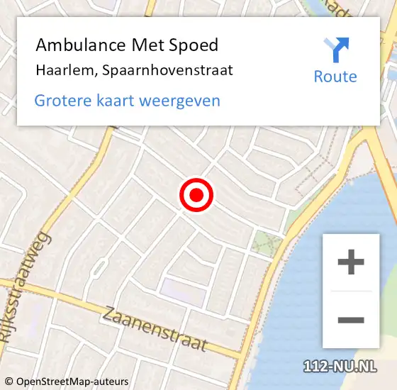 Locatie op kaart van de 112 melding: Ambulance Met Spoed Naar Haarlem, Spaarnhovenstraat op 23 maart 2024 05:04