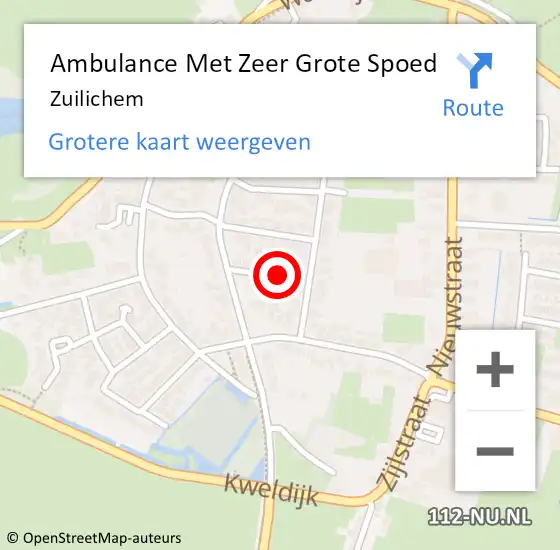 Locatie op kaart van de 112 melding: Ambulance Met Zeer Grote Spoed Naar Zuilichem op 23 maart 2024 06:51