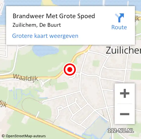 Locatie op kaart van de 112 melding: Brandweer Met Grote Spoed Naar Zuilichem, De Buurt op 23 maart 2024 06:51