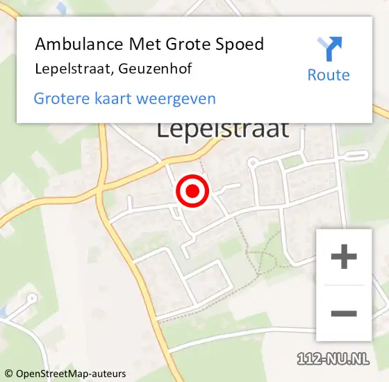 Locatie op kaart van de 112 melding: Ambulance Met Grote Spoed Naar Lepelstraat, Geuzenhof op 29 september 2014 23:50