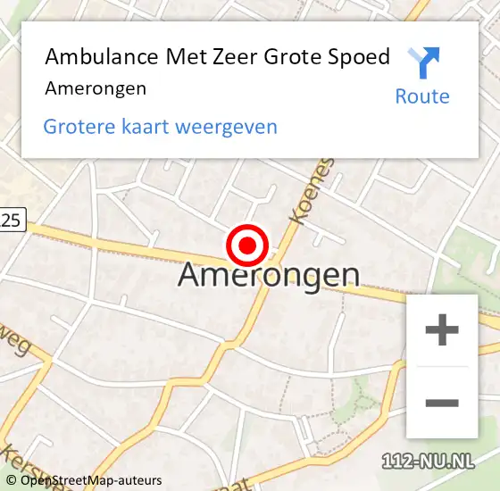 Locatie op kaart van de 112 melding: Ambulance Met Zeer Grote Spoed Naar Amerongen op 23 maart 2024 08:24