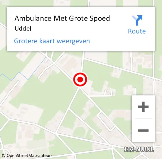 Locatie op kaart van de 112 melding: Ambulance Met Grote Spoed Naar Uddel op 23 maart 2024 08:50