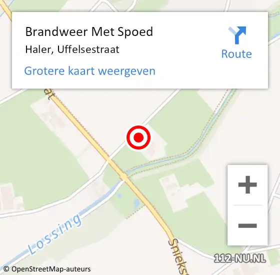 Locatie op kaart van de 112 melding: Brandweer Met Spoed Naar Haler, Uffelsestraat op 23 maart 2024 08:58