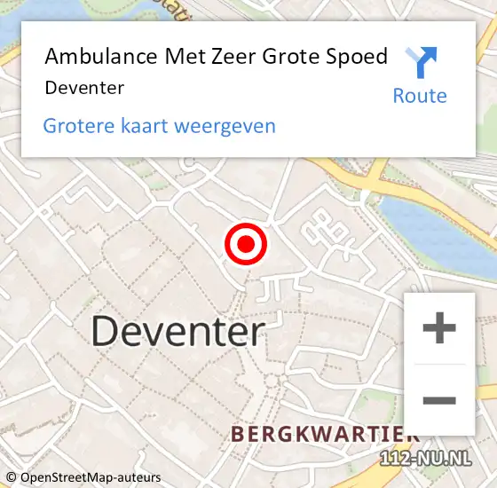Locatie op kaart van de 112 melding: Ambulance Met Zeer Grote Spoed Naar Deventer op 23 maart 2024 09:57