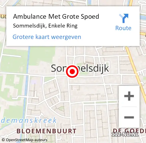 Locatie op kaart van de 112 melding: Ambulance Met Grote Spoed Naar Sommelsdijk, Enkele Ring op 23 maart 2024 10:57