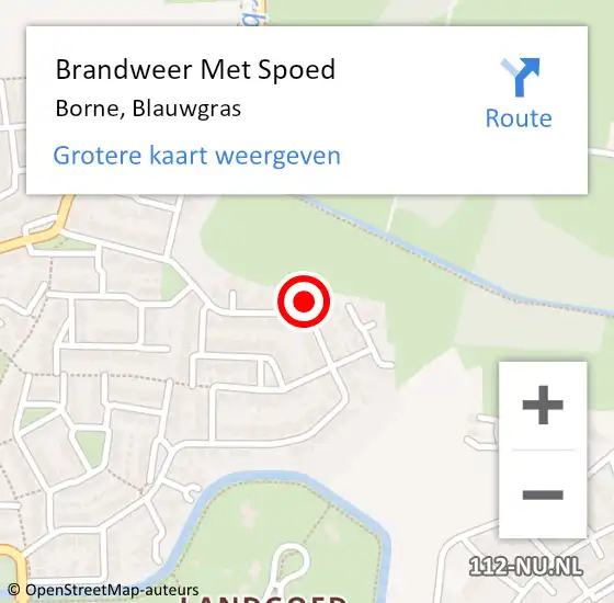 Locatie op kaart van de 112 melding: Brandweer Met Spoed Naar Borne, Blauwgras op 23 maart 2024 11:31