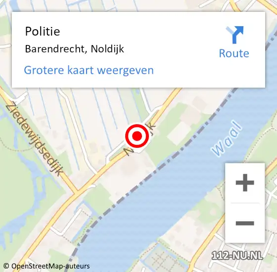 Locatie op kaart van de 112 melding: Politie Barendrecht, Noldijk op 23 maart 2024 12:34