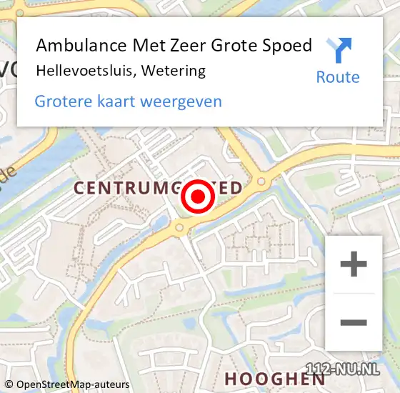 Locatie op kaart van de 112 melding: Ambulance Met Zeer Grote Spoed Naar Hellevoetsluis, Wetering op 23 maart 2024 13:06