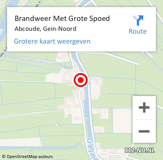 Locatie op kaart van de 112 melding: Brandweer Met Grote Spoed Naar Abcoude, Gein-Noord op 23 maart 2024 13:24