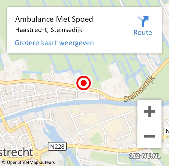 Locatie op kaart van de 112 melding: Ambulance Met Spoed Naar Haastrecht, Steinsedijk op 23 maart 2024 15:50