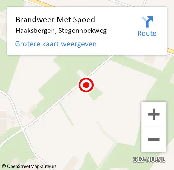 Locatie op kaart van de 112 melding: Brandweer Met Spoed Naar Haaksbergen, Stegenhoekweg op 23 maart 2024 15:51