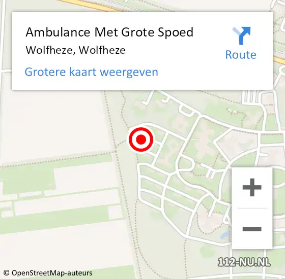 Locatie op kaart van de 112 melding: Ambulance Met Grote Spoed Naar Wolfheze, Wolfheze op 23 maart 2024 16:15