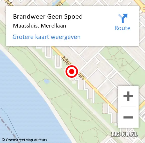 Locatie op kaart van de 112 melding: Brandweer Geen Spoed Naar Maassluis, Merellaan op 23 maart 2024 16:18