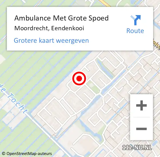 Locatie op kaart van de 112 melding: Ambulance Met Grote Spoed Naar Moordrecht, Eendenkooi op 23 maart 2024 16:19