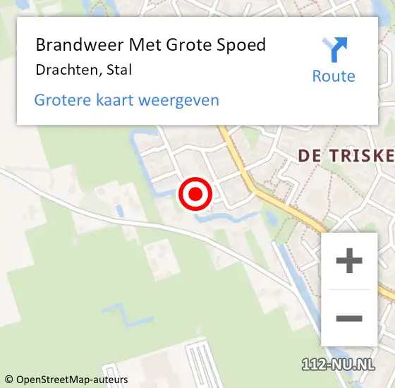 Locatie op kaart van de 112 melding: Brandweer Met Grote Spoed Naar Drachten, Stal op 23 maart 2024 16:38