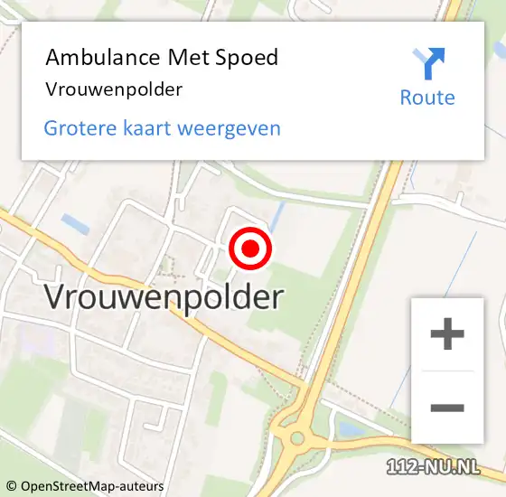 Locatie op kaart van de 112 melding: Ambulance Met Spoed Naar Vrouwenpolder op 23 maart 2024 17:06