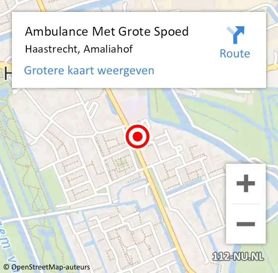 Locatie op kaart van de 112 melding: Ambulance Met Grote Spoed Naar Haastrecht, Amaliahof op 23 maart 2024 17:28