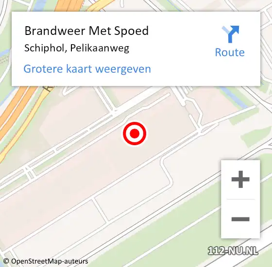 Locatie op kaart van de 112 melding: Brandweer Met Spoed Naar Schiphol, Pelikaanweg op 23 maart 2024 17:29