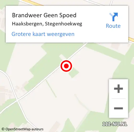 Locatie op kaart van de 112 melding: Brandweer Geen Spoed Naar Haaksbergen, Stegenhoekweg op 23 maart 2024 17:32