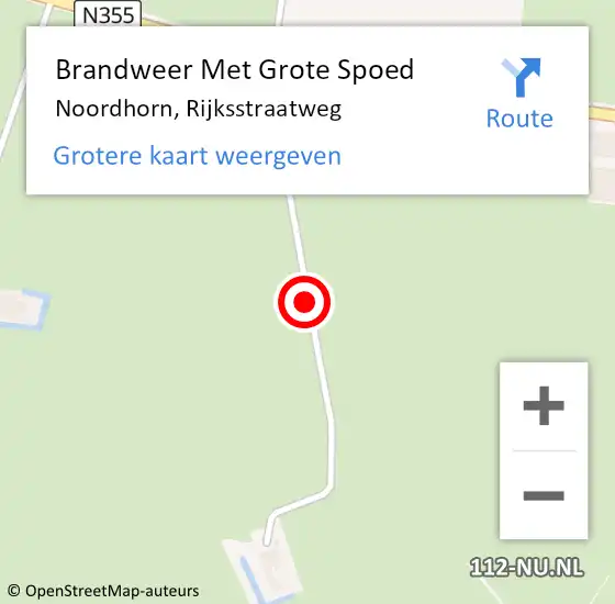 Locatie op kaart van de 112 melding: Brandweer Met Grote Spoed Naar Noordhorn, Rijksstraatweg op 30 september 2014 02:29