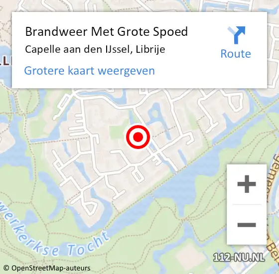 Locatie op kaart van de 112 melding: Brandweer Met Grote Spoed Naar Capelle aan den IJssel, Librije op 23 maart 2024 18:10