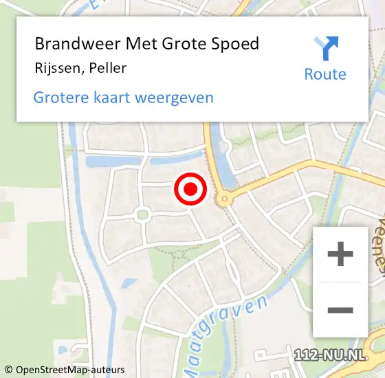 Locatie op kaart van de 112 melding: Brandweer Met Grote Spoed Naar Rijssen, Peller op 23 maart 2024 19:12