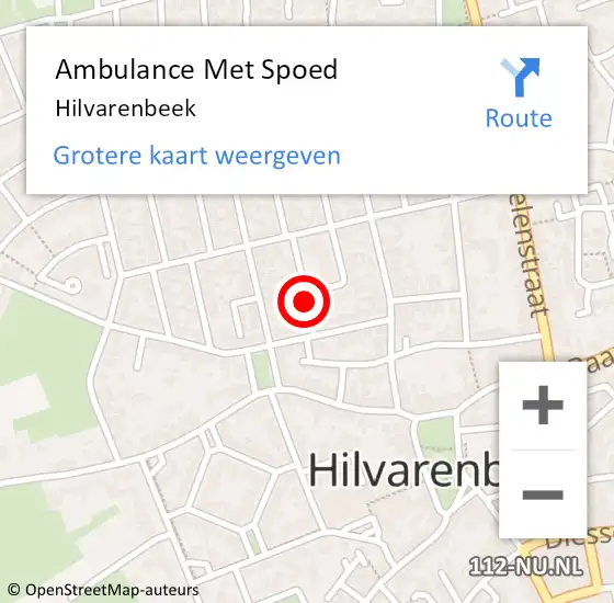 Locatie op kaart van de 112 melding: Ambulance Met Spoed Naar Hilvarenbeek op 23 maart 2024 20:23