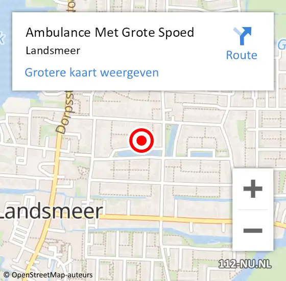 Locatie op kaart van de 112 melding: Ambulance Met Grote Spoed Naar Landsmeer op 23 maart 2024 21:31