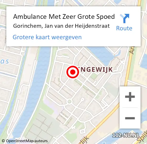 Locatie op kaart van de 112 melding: Ambulance Met Zeer Grote Spoed Naar Gorinchem, Jan van der Heijdenstraat op 23 maart 2024 21:34