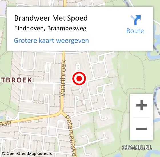 Locatie op kaart van de 112 melding: Brandweer Met Spoed Naar Eindhoven, Braambesweg op 23 maart 2024 23:51