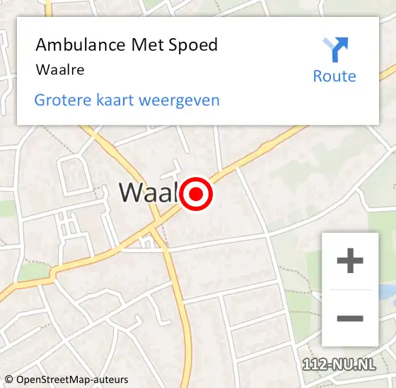 Locatie op kaart van de 112 melding: Ambulance Met Spoed Naar Waalre op 24 maart 2024 00:22