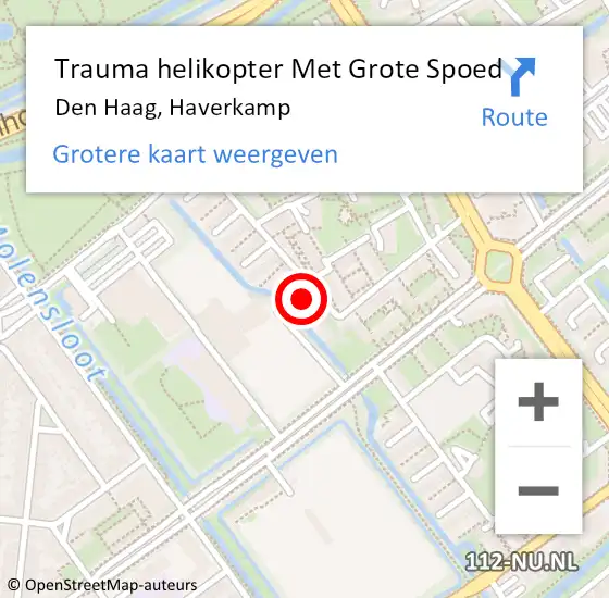 Locatie op kaart van de 112 melding: Trauma helikopter Met Grote Spoed Naar Den Haag, Haverkamp op 24 maart 2024 00:25