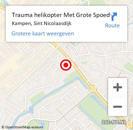 Locatie op kaart van de 112 melding: Trauma helikopter Met Grote Spoed Naar Kampen, Sint Nicolaasdijk op 24 maart 2024 00:33