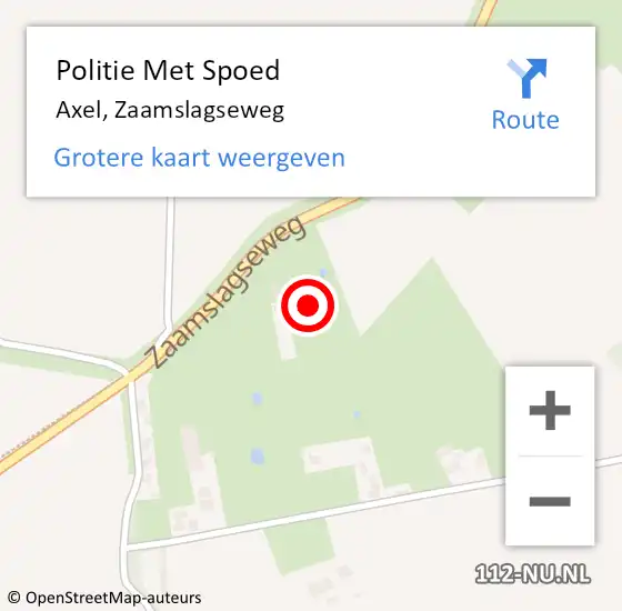 Locatie op kaart van de 112 melding: Politie Met Spoed Naar Axel, Zaamslagseweg op 24 maart 2024 00:38