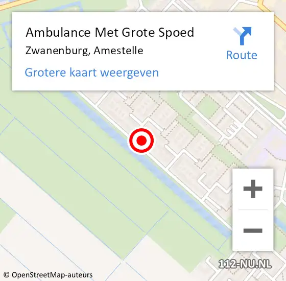 Locatie op kaart van de 112 melding: Ambulance Met Grote Spoed Naar Zwanenburg, Amestelle op 24 maart 2024 02:07
