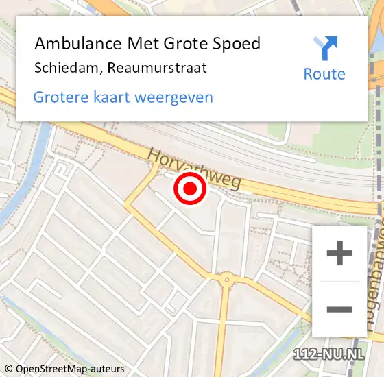 Locatie op kaart van de 112 melding: Ambulance Met Grote Spoed Naar Schiedam, Reaumurstraat op 24 maart 2024 02:21