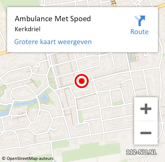 Locatie op kaart van de 112 melding: Ambulance Met Spoed Naar Kerkdriel op 24 maart 2024 02:28