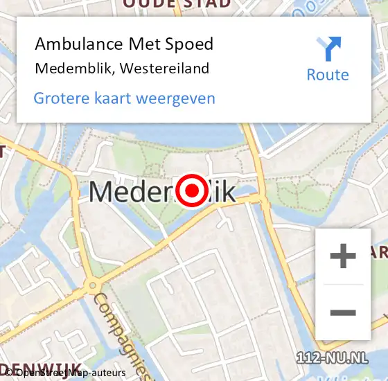 Locatie op kaart van de 112 melding: Ambulance Met Spoed Naar Medemblik, Westereiland op 24 maart 2024 03:01