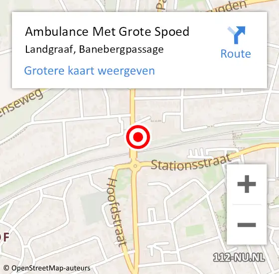 Locatie op kaart van de 112 melding: Ambulance Met Grote Spoed Naar Landgraaf, Banebergpassage op 30 september 2014 05:48