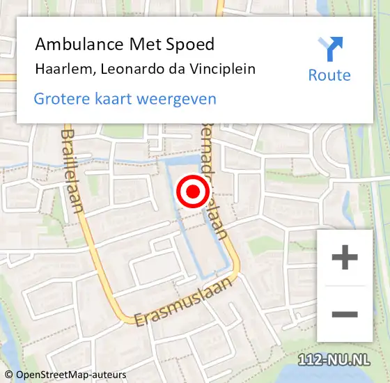 Locatie op kaart van de 112 melding: Ambulance Met Spoed Naar Haarlem, Leonardo da Vinciplein op 24 maart 2024 05:21