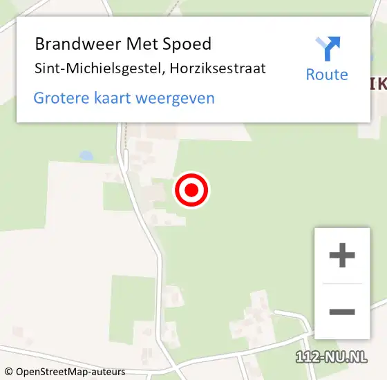 Locatie op kaart van de 112 melding: Brandweer Met Spoed Naar Sint-Michielsgestel, Horziksestraat op 24 maart 2024 08:14