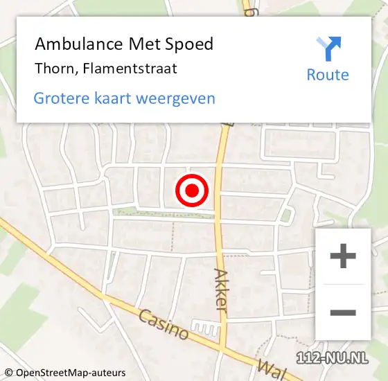 Locatie op kaart van de 112 melding: Ambulance Met Spoed Naar Thorn, Flamentstraat op 24 maart 2024 08:28