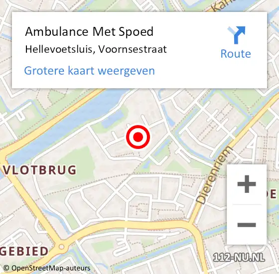 Locatie op kaart van de 112 melding: Ambulance Met Spoed Naar Hellevoetsluis, Voornsestraat op 24 maart 2024 09:07