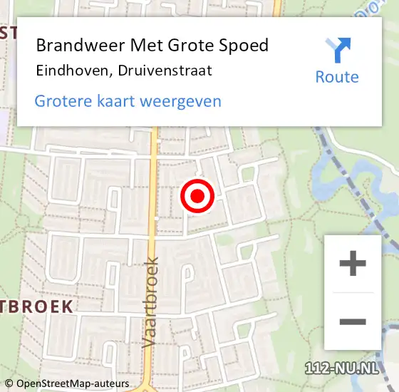 Locatie op kaart van de 112 melding: Brandweer Met Grote Spoed Naar Eindhoven, Druivenstraat op 24 maart 2024 09:20