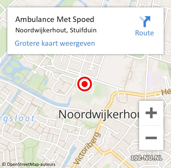 Locatie op kaart van de 112 melding: Ambulance Met Spoed Naar Noordwijkerhout, Stuifduin op 24 maart 2024 10:06