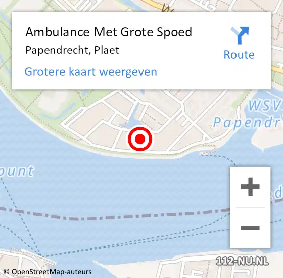 Locatie op kaart van de 112 melding: Ambulance Met Grote Spoed Naar Papendrecht, Plaet op 24 maart 2024 10:51